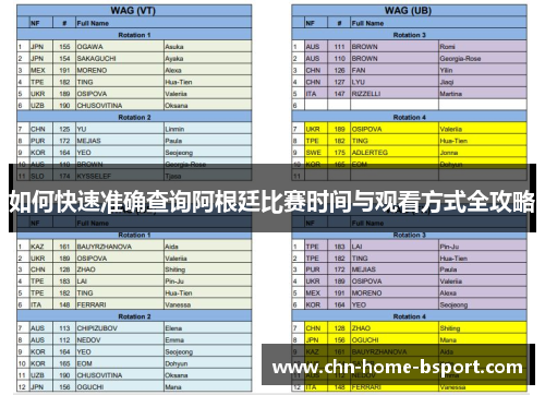 如何快速准确查询阿根廷比赛时间与观看方式全攻略